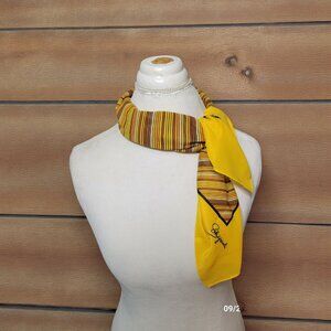 Schiaparelli Square Vintage Fashion Silk Scarf 27" x 27" Autumn Colors Striped